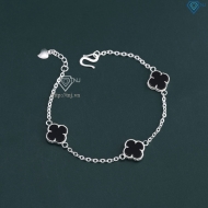 Lắc tay bạc nữ cỏ 4 lá đính đá đen LTN0287 - Trang Sức TNJ