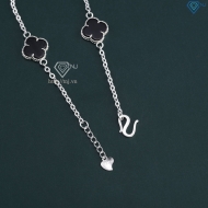 Lắc tay bạc nữ cỏ 4 lá đính đá đen LTN0287 - Trang Sức TNJ