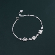 Lắc tay bạc nữ hình bông tuyết đẹp LTN0315