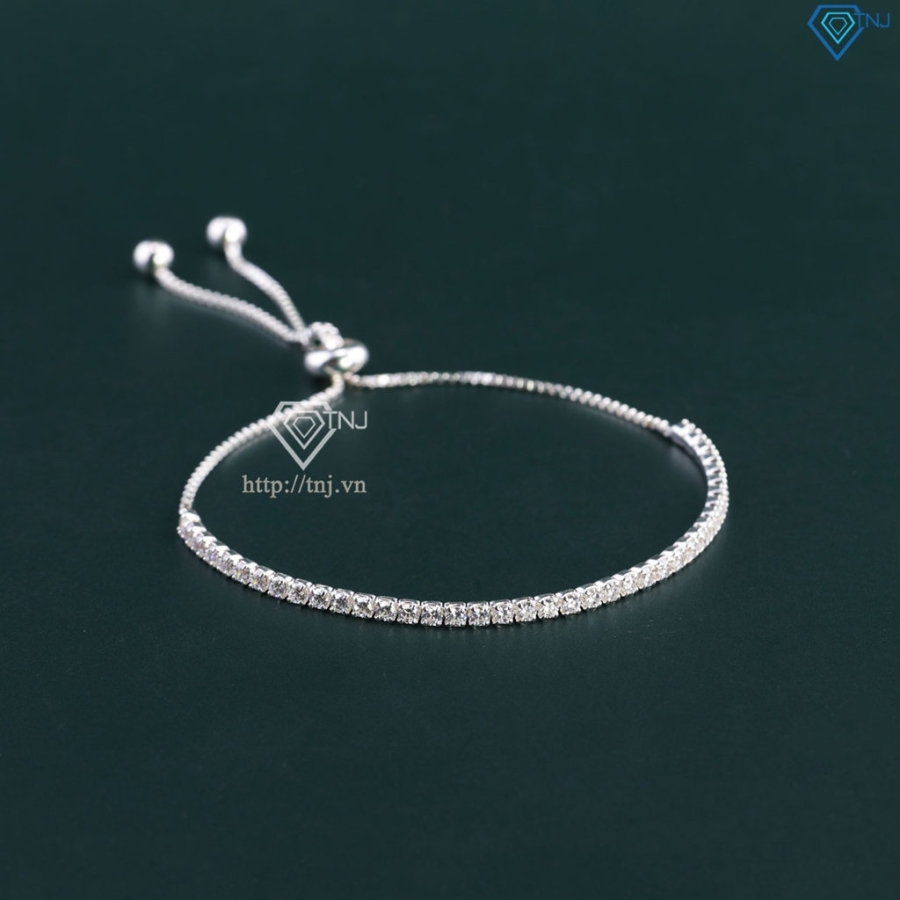 Lắc tay bạc cho nữ đính đá dây rút LTN0326 - Trang Sức TNJ