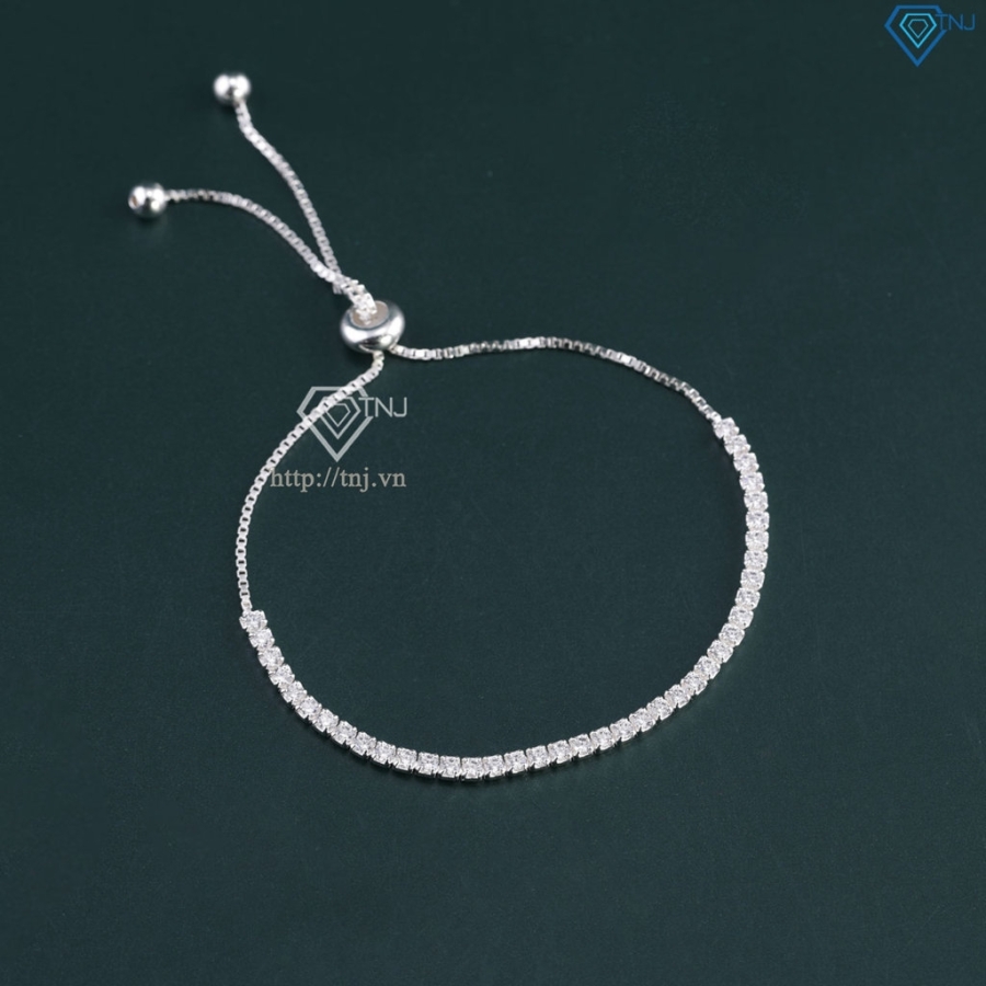 Lắc tay bạc cho nữ đính đá dây rút LTN0326 - Trang Sức TNJ