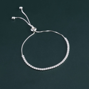 Lắc tay bạc cho nữ đính đá dây rút LTN0326 - Trang Sức TNJ