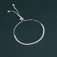 Lắc tay bạc cho nữ đính đá dây rút LTN0326 - Trang Sức TNJ