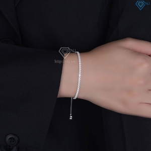 Lắc tay bạc cho nữ đính đá dây rút LTN0326 - Trang Sức TNJ