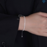 Lắc tay bạc cho nữ đính đá dây rút LTN0326 - Trang Sức TNJ