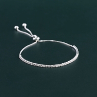 Lắc tay bạc cho nữ đính đá dây rút LTN0326