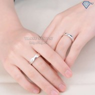 Nhẫn đôi bạc nhẫn cặp bạc đẹp đính đá ND0183