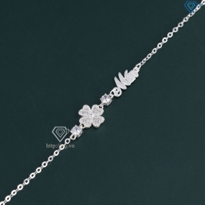 Quà noel cho người yêu lắc tay bạc nữ hình cỏ 4  LTN0328