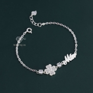 Quà noel cho người yêu lắc tay bạc nữ hình cỏ 4  LTN0328