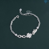 Lắc tay hình cỏ 4 lá dây vô cực khắc tên theo yêu cầu LTN0330