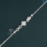 Lắc tay hình cỏ 4 lá dây vô cực khắc tên theo yêu cầu LTN0330