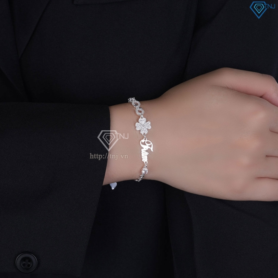 Quà sinh nhật cho người yêu lắc tay hình cỏ 4 lá dây vô cực LTN0330