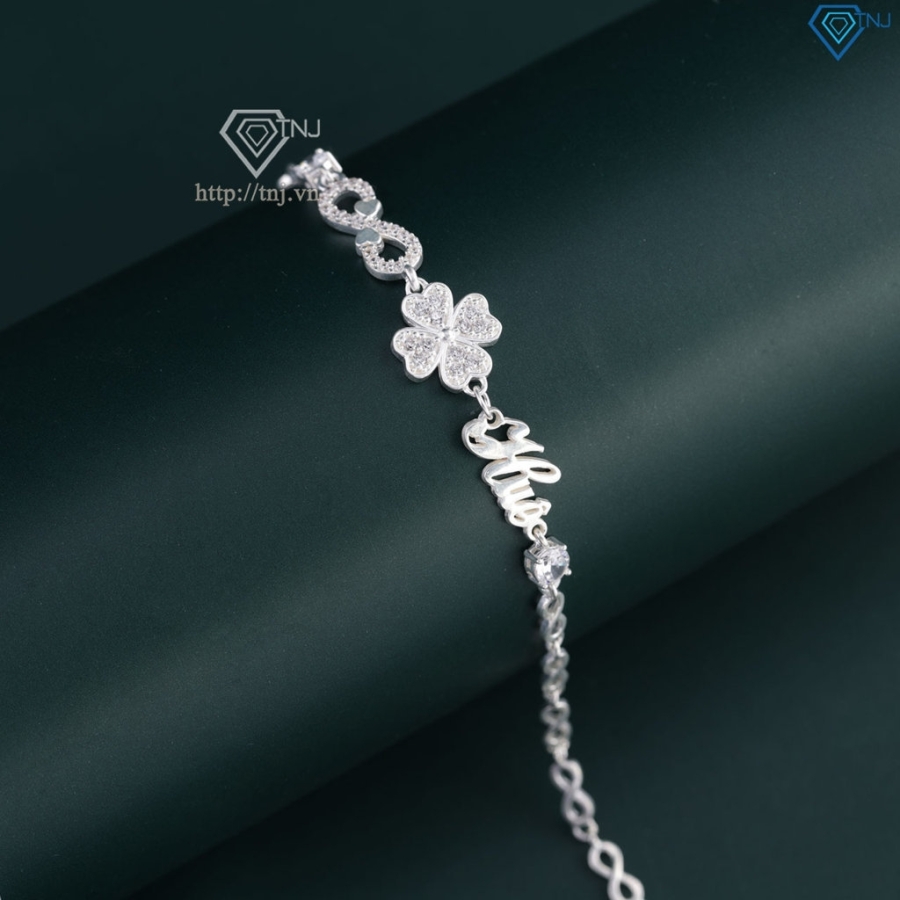 Quà sinh nhật cho người yêu lắc tay hình cỏ 4 lá dây vô cực LTN0330