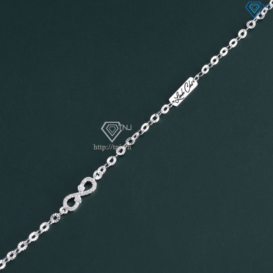 Lắc tay bạc nữ hình vô cực khắc tên theo yêu cầu LTN0345