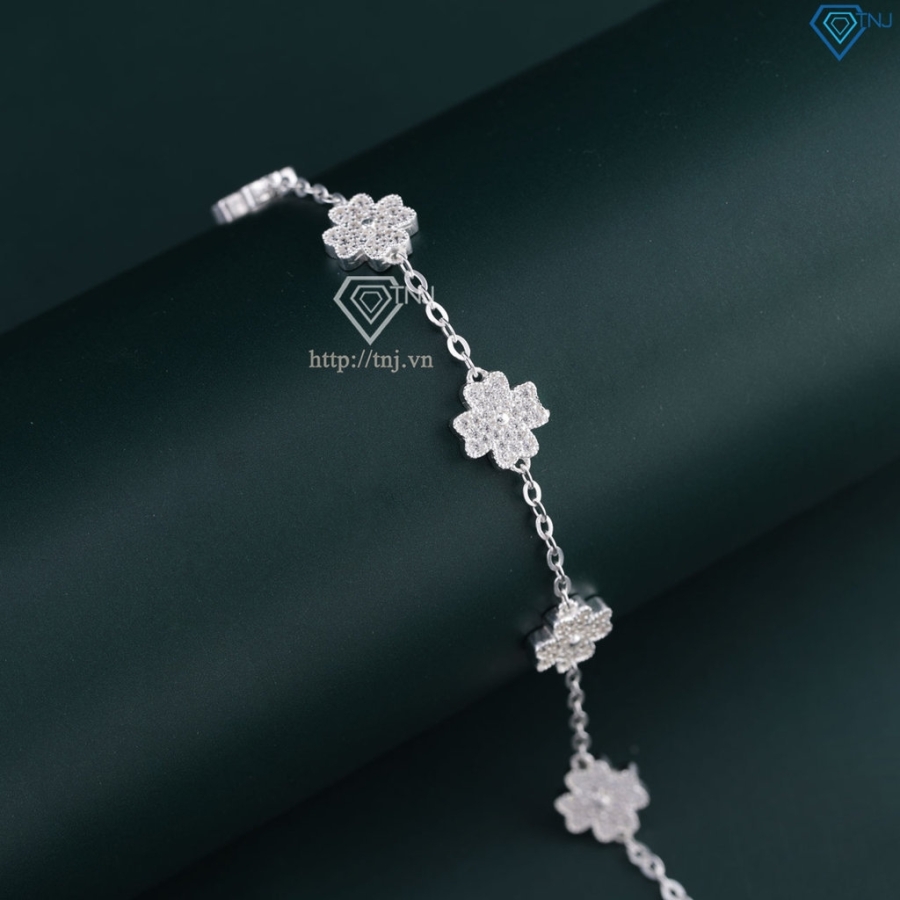 Lắc tay cỏ 4 lá may mắn đính đá LTN0411