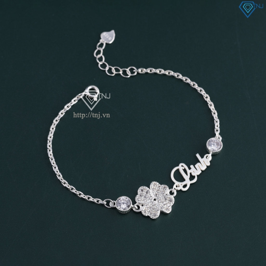 Lắc tay cỏ 4 lá khắc tên theo yêu cầu LTN0387