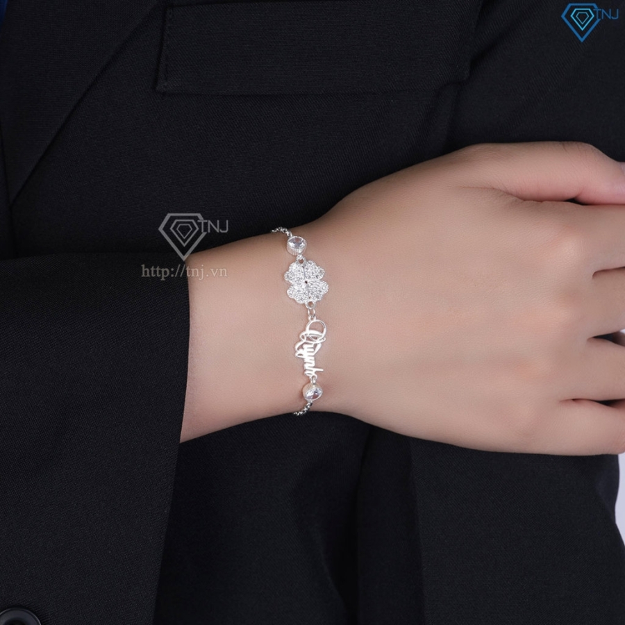 Lắc tay cỏ 4 lá khắc tên theo yêu cầu LTN0387