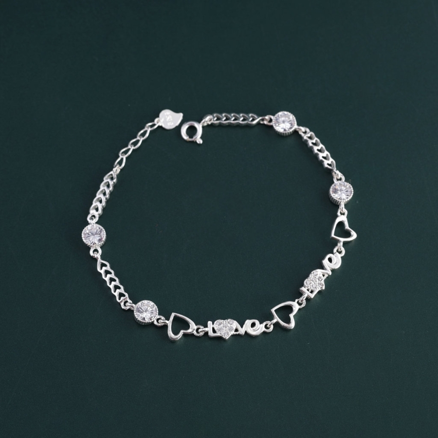 Lắc tay bạc nữ đẹp chữ Love LTN0181