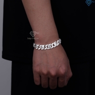 Lắc tay bạc nam mắt xích đính đá bản 12mm LTA0227 - Trang Sức TNJ