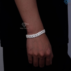 Lắc tay nam Cuban mắt xích đính đá bản 12mm LTA0226 - Trang Sức TNJ