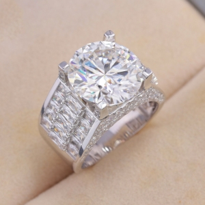 Nhẫn nam Moissanite bản to đính kim cương 14.0mm - Kiểm định GRA NNAM0241
