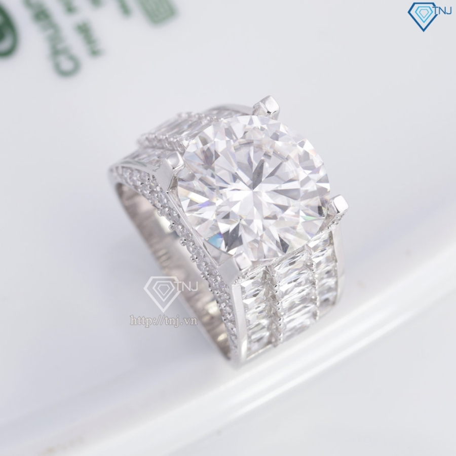 Nhẫn nam Moissanite bản to đính kim cương 14.0mm  NNAM0241