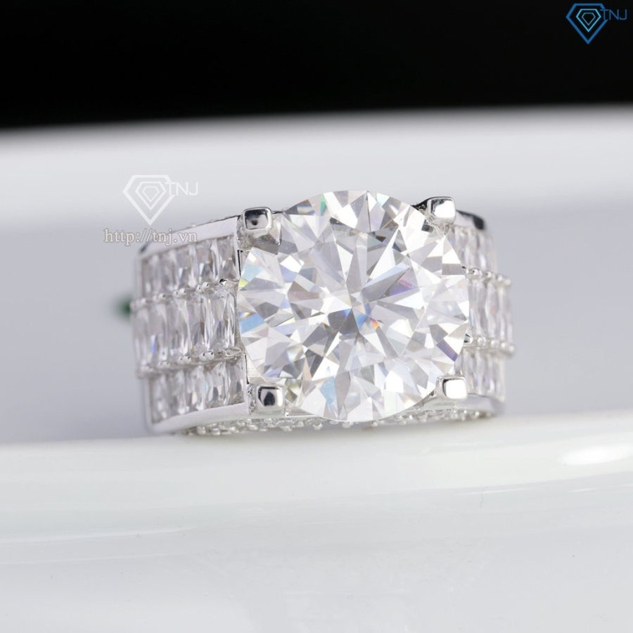Nhẫn nam Moissanite bản to đính kim cương 14.0mm  NNAM0241