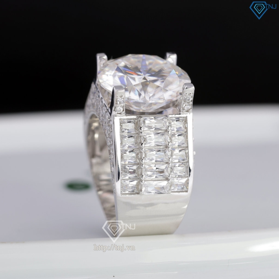 Nhẫn nam Moissanite bản to đính kim cương 14.0mm  NNAM0241