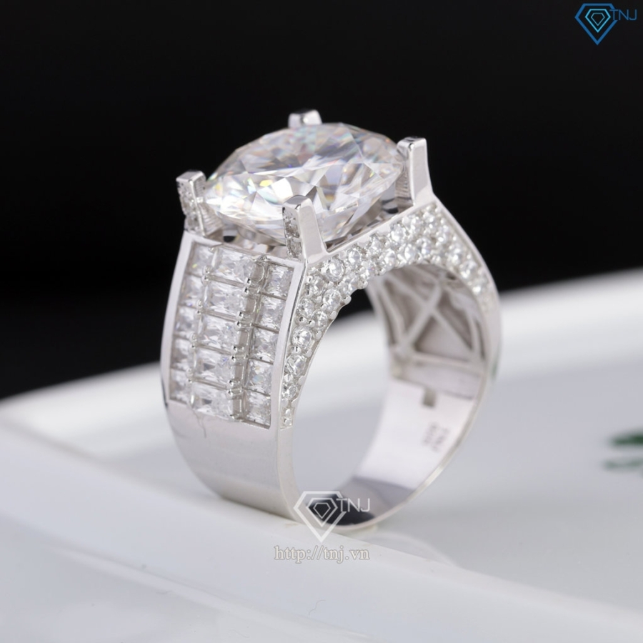 Nhẫn nam Moissanite bản to đính kim cương 14.0mm  NNAM0241
