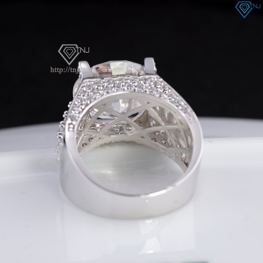 Nhẫn nam Moissanite bản to đính kim cương 14.0mm  NNAM0241
