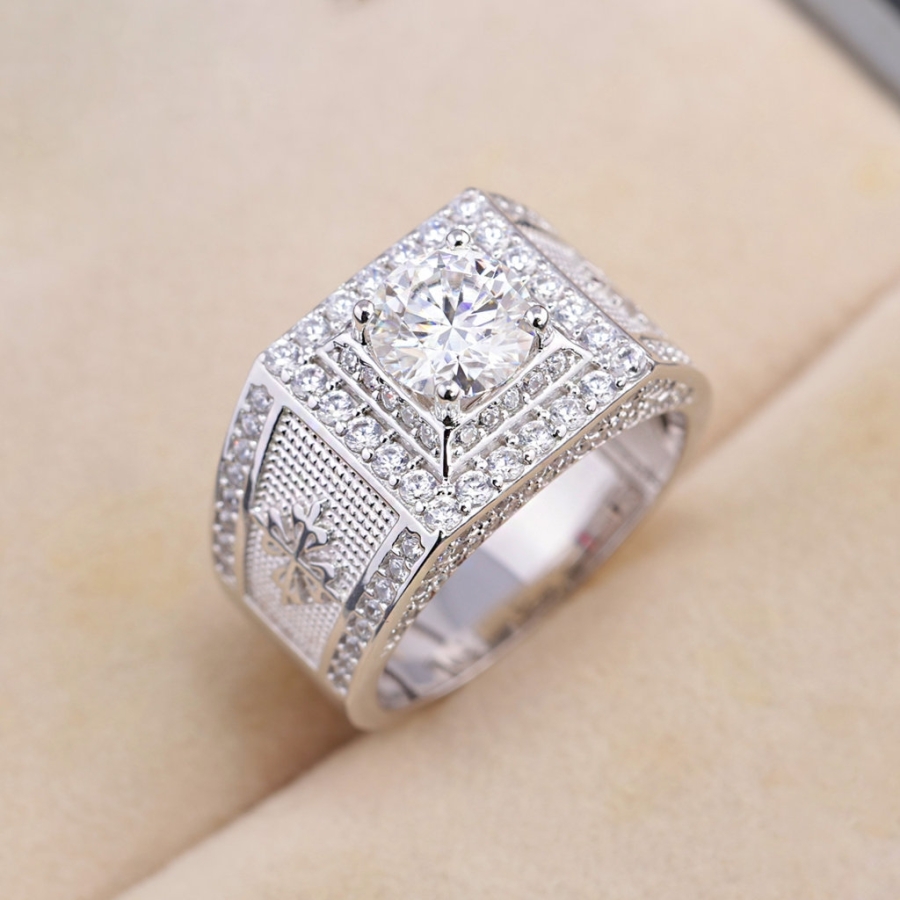 Nhẫn nam Patek Philippe đính kim cương Moissanite cao cấp 7.0mm - Kiểm định GRA NNAM0242