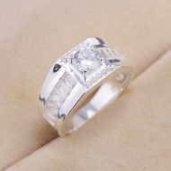 Nhẫn nam bạc 925 đính đá NNA0874