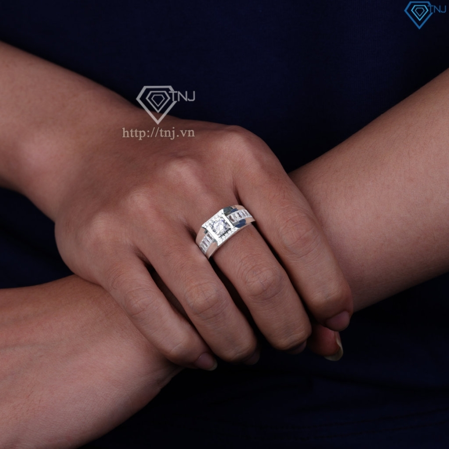 Nhẫn nam bạc 925 đính đá NNA0874