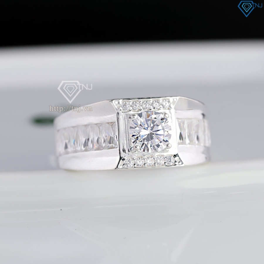 Nhẫn nam bạc 925 đính đá NNA0874