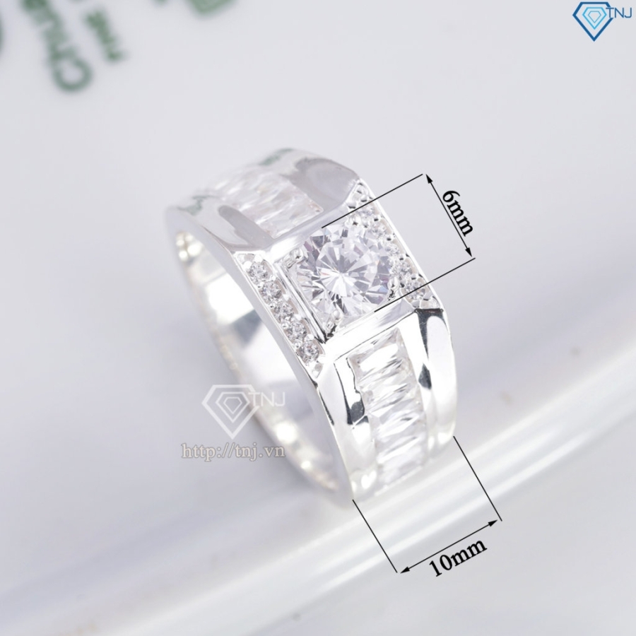 Nhẫn nam bạc 925 đính đá NNA0874