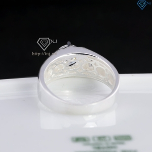 Nhẫn nam bạc đơn giản đính đá NNA0875