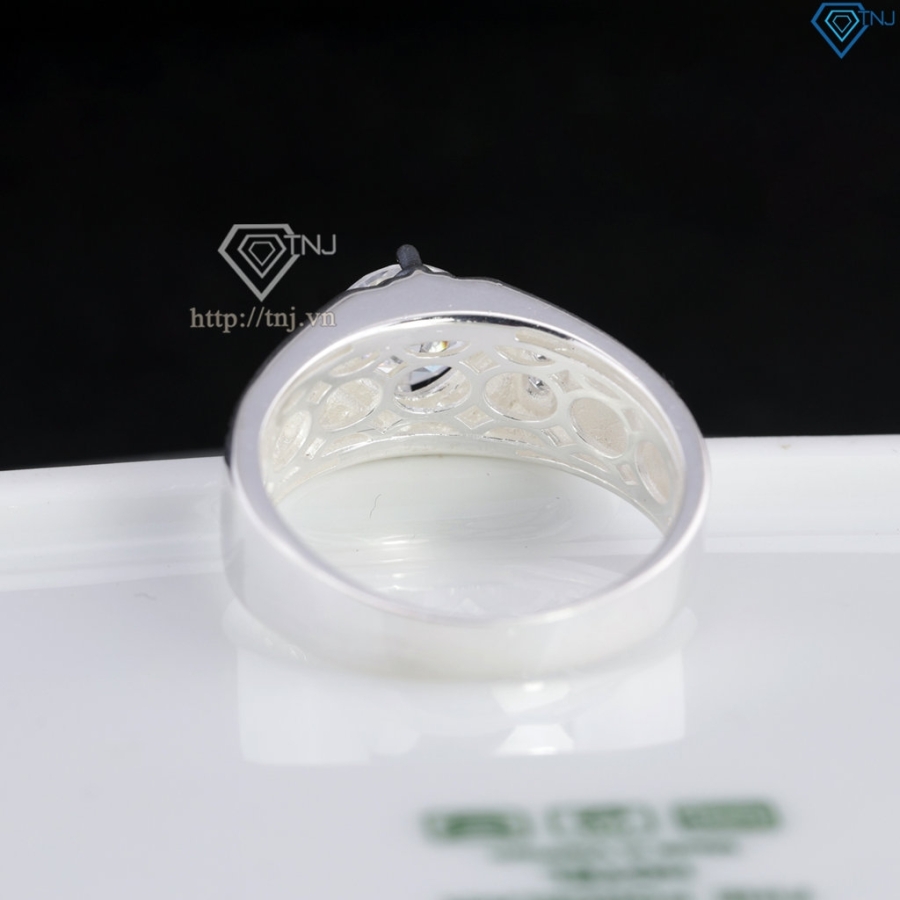 Nhẫn nam bạc đơn giản đính đá NNA0875