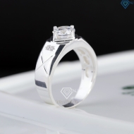 Nhẫn nam bạc đơn giản đính đá NNA0875