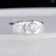 Nhẫn nam bạc đơn giản đính đá NNA0875
