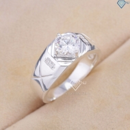Nhẫn nam bạc đơn giản đính đá NNA0875
