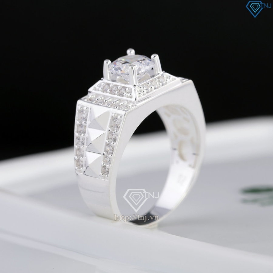 Nhẫn nam bạc cách điệu đơn giản NNA0876