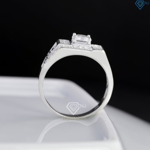 Nhẫn bạc nam chữ Phúc đính đá NNA0877