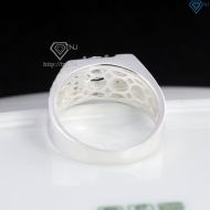 Nhẫn bạc nam chữ Phúc đính đá NNA0877