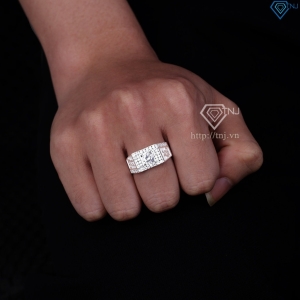 Nhẫn bạc nam chữ Phúc đính đá NNA0877