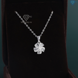 Dây chuyền bạc nữ mặt họa tiết bông hoa đính đá đẹp DCN0420