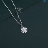 Dây chuyền bạc nữ mặt họa tiết bông hoa đính đá đẹp DCN0420