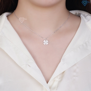 Dây chuyền cỏ 4 xoay đính đá trắng DCN0508 - Trang sức TNJ