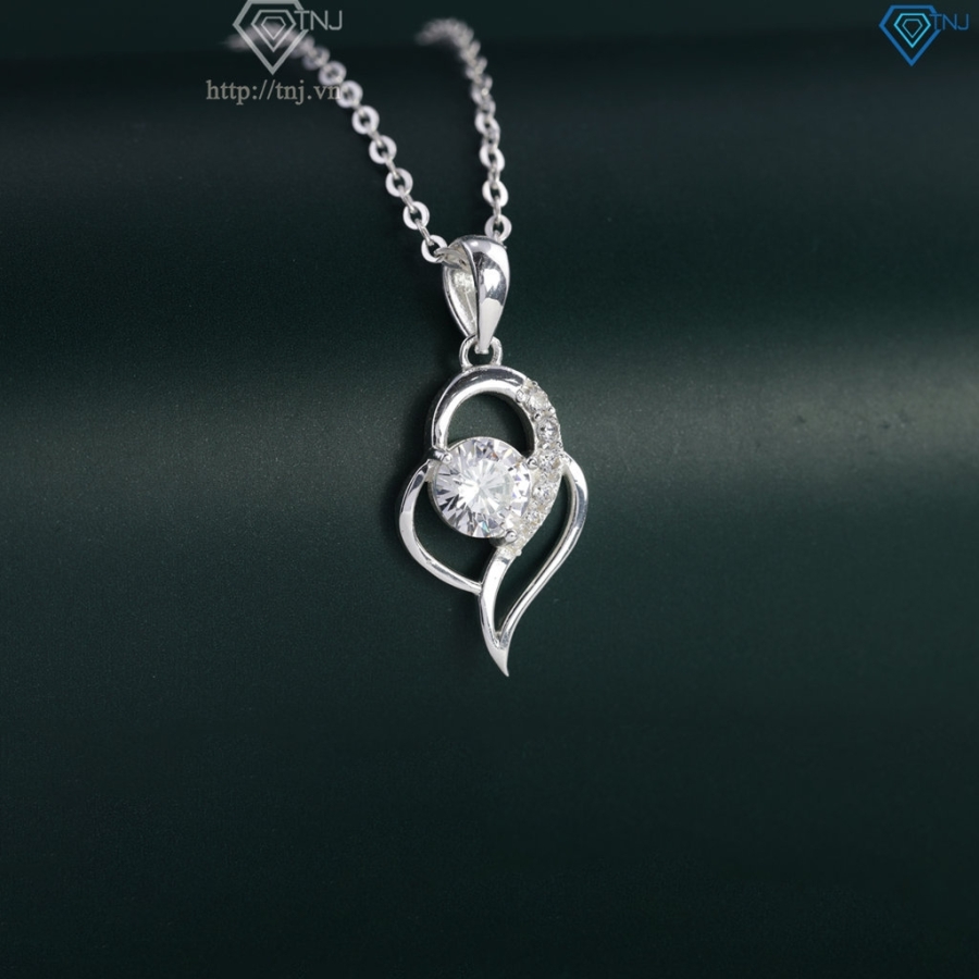 Dây chuyền trái tim đính đá bằng bạc DCN0529 - Trang sức TNJ