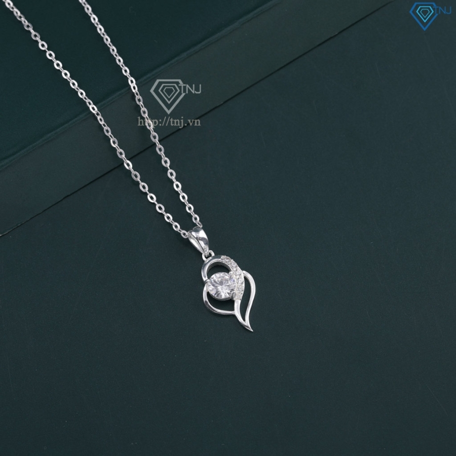 Dây chuyền trái tim đính đá bằng bạc DCN0529 - Trang sức TNJ