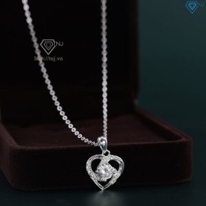 Dây chuyền trái tim đính đá bằng bạc DCN0601 - Trang sức TNJ